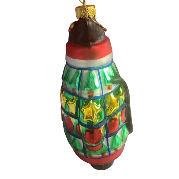 Vintage Kurt Adler Linnea Riley Glass Cat in Ugly Christmas Sweater Ornament - Picture 7 of 11